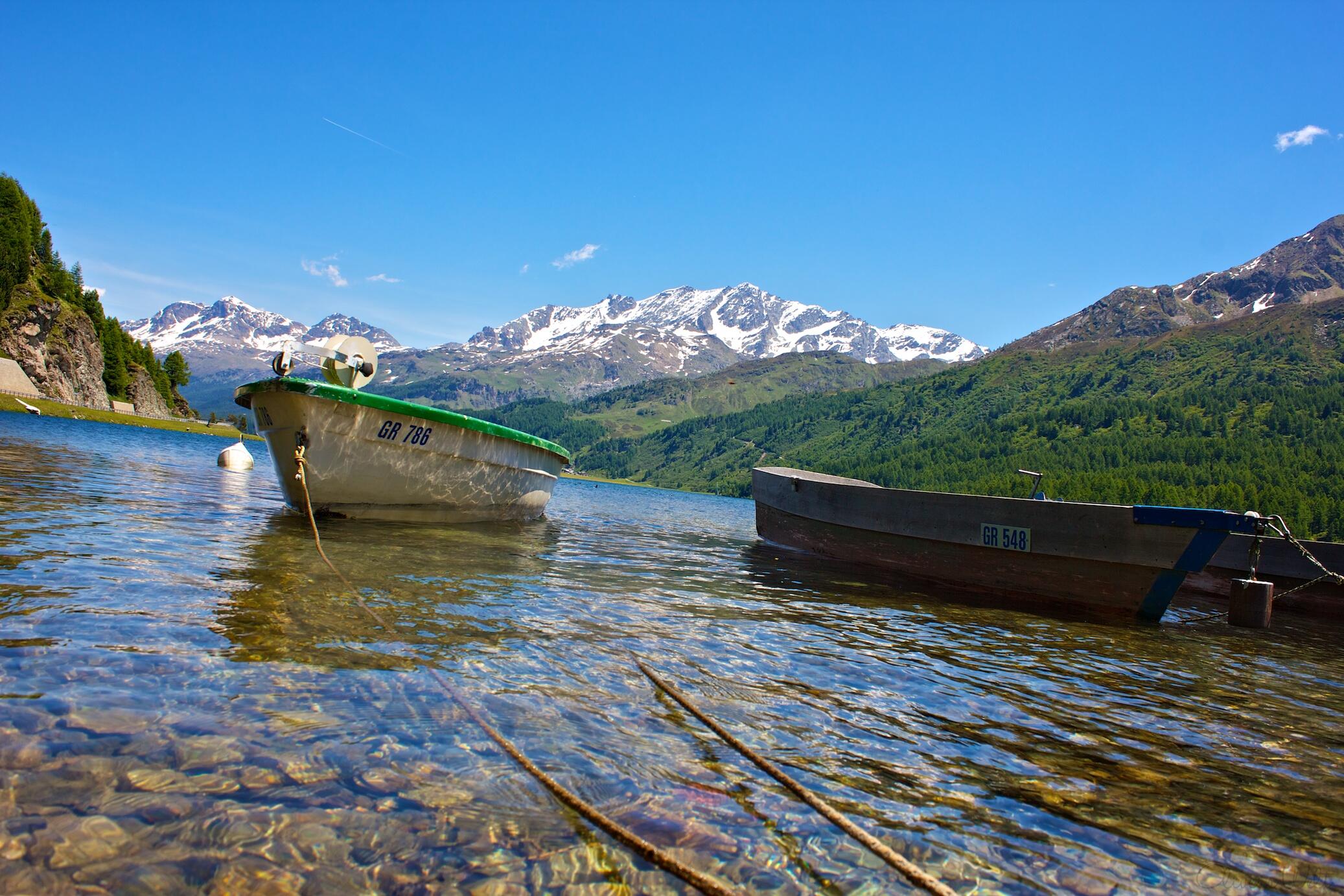 Impression vom Silsersee mit Blick Richtung St. Moritz. Impression vom Silsersee mit Blick Richtung St. Moritz.
