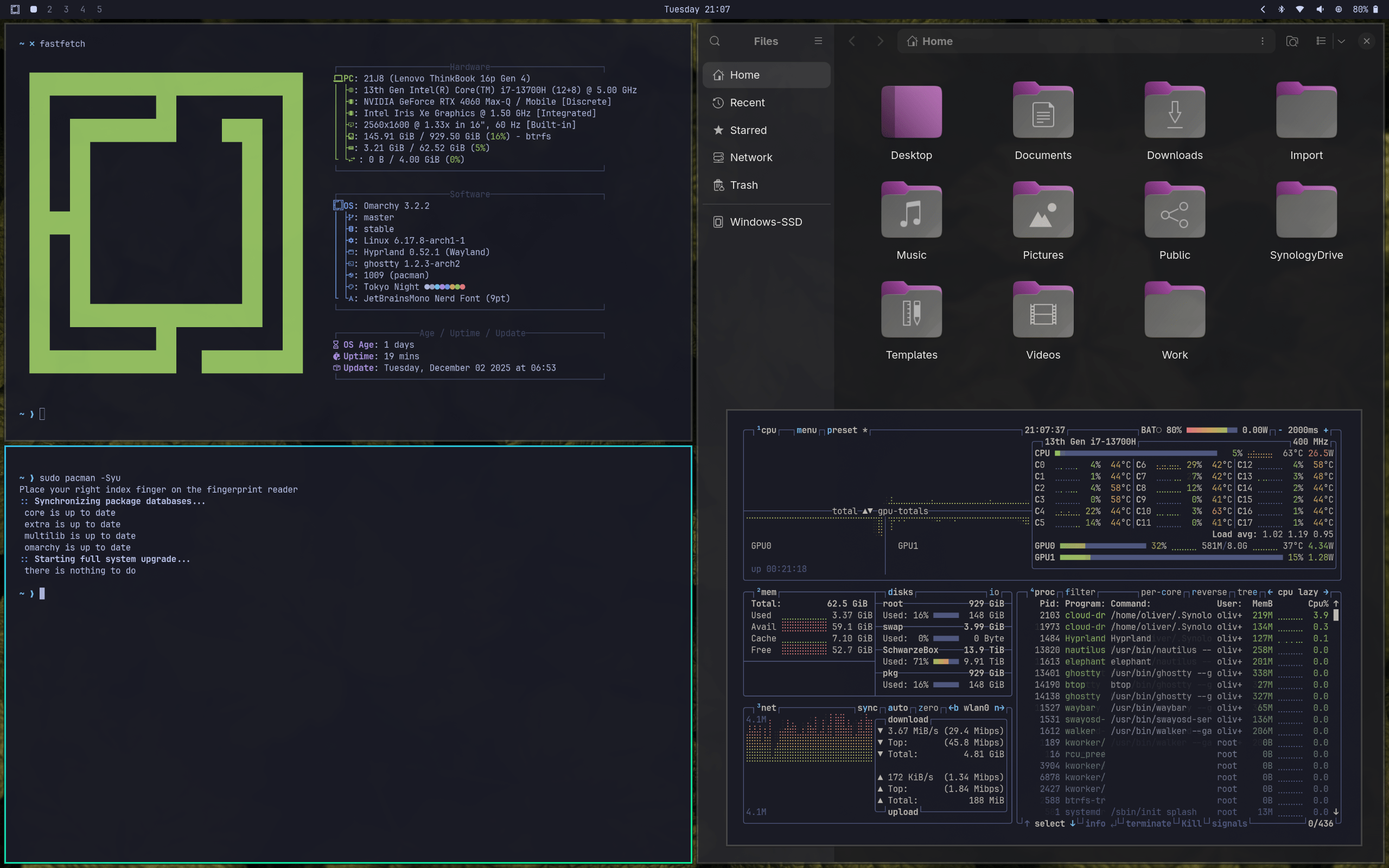 Omarchy mit der Hyprland-Oberfläche